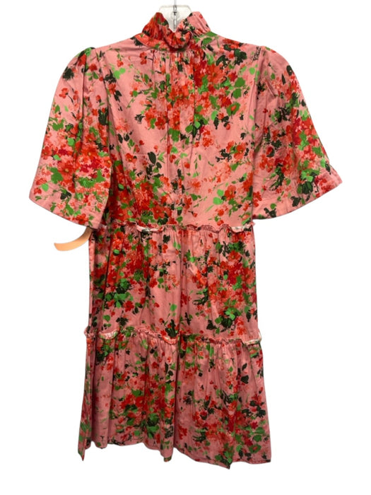 Tuckernuck Size XS Pink, Red & Green Cotton Blend Short Sleeve Floral Dress Pink, Red & Green / XS