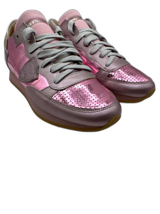 Philippe Model Shoe Size 38 Pink textile upper Perforated Low Top Sneakers Pink / 38