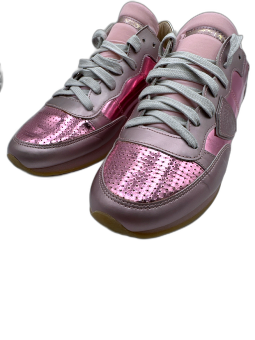 Philippe Model Shoe Size 38 Pink textile upper Perforated Low Top Sneakers Pink / 38