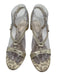 Versace Shoe Size 37 Gold Leather Upper Stud Detail Ankle Buckle Sandals Gold / 37