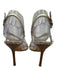 Versace Shoe Size 37 Gold Leather Upper Stud Detail Ankle Buckle Sandals Gold / 37