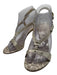 Versace Shoe Size 37 Gold Leather Upper Stud Detail Ankle Buckle Sandals Gold / 37