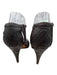Chanel Shoe Size 37.5 Dark Brown Leather Upper Snakeskin Caged T Strap Sandals Dark Brown / 37.5