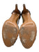 Chanel Shoe Size 37.5 Dark Brown Leather Upper Snakeskin Caged T Strap Sandals Dark Brown / 37.5