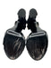 Gucci Shoe Size 37 Black & Gold Tone Leather Upper Studded Caged T Strap Sandals Black & Gold Tone / 37
