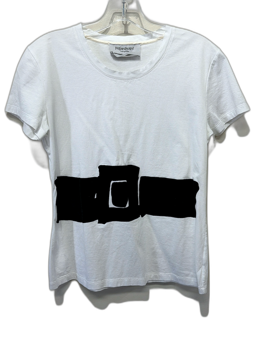 Yves Saint Laurent Rive Gauche Size Est S White & Black Missing Fabric Tag Top White & Black / Est S