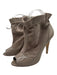 Bally Shoe Size 7.5 Beige Leather Upper Patent Suede Drawstring Top Booties Beige / 7.5
