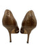 Manolo Blahnik Shoe Size 37.5 Gold Leather Upper Snakeskin Cutouts Pumps Gold / 37.5
