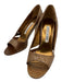 Manolo Blahnik Shoe Size 37.5 Gold Leather Upper Snakeskin Cutouts Pumps Gold / 37.5