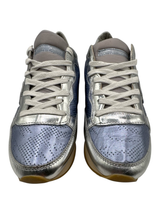 Philippe Model Shoe Size 38 Blue & Silver textile upper Perforated Sneakers Blue & Silver / 38