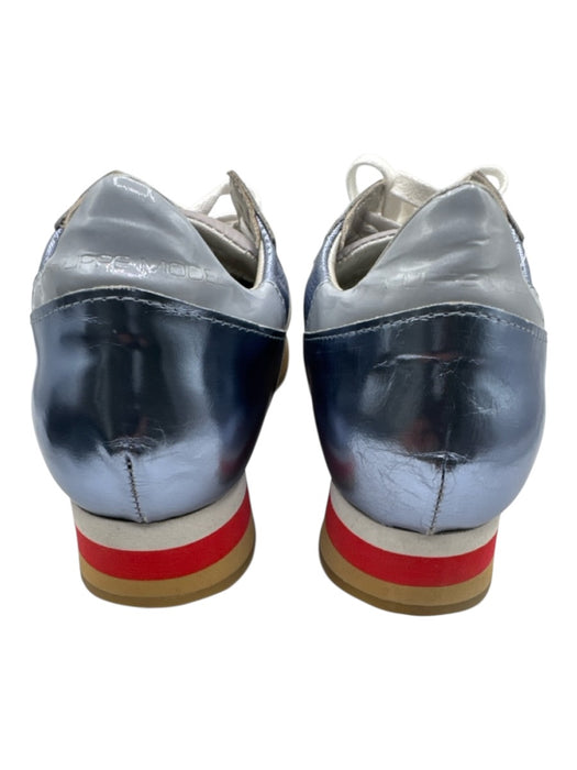 Philippe Model Shoe Size 38 Blue & Silver textile upper Perforated Sneakers Blue & Silver / 38