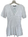 Zara Size S White Lace V Neck pleats Mini Dress White / S