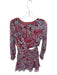 Zara Size S Purple & Blue Long Sleeve Cut Out Floral Synched Waist Dress Purple & Blue / S