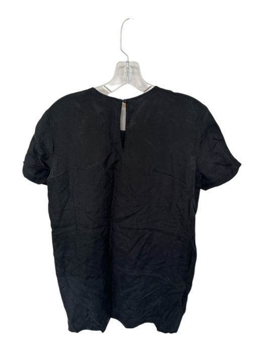 J Crew Size S Black Viscose Blend Short Sleeve Mini High Neck Dress Black / S
