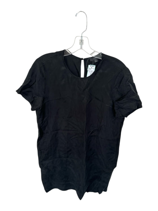 J Crew Size S Black Viscose Blend Short Sleeve Mini High Neck Dress Black / S