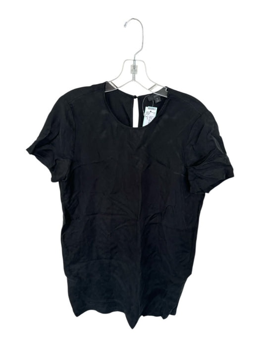 J Crew Size S Black Viscose Blend Short Sleeve Mini High Neck Dress Black / S