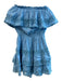 Melissa Odabash Size XS Blue Viscose Off Shoulder Lace Detail Mini Dress Blue / XS