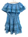 Melissa Odabash Size XS Blue Viscose Off Shoulder Lace Detail Mini Dress Blue / XS