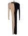 Staud Size XS Black & Tan Viscose Blend Long Sleeve Button Down Two Tone Dress Black & Tan / XS