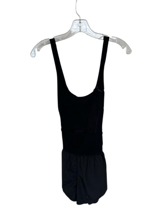 FP Movement Size M Black Polyester Blend razor back Back Zip Cut Out Romper Black / M