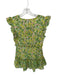 Aqua Size M Green & Yellow Polyester ruffles Floral Stitch Detail Dress Green & Yellow / M