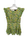 Aqua Size M Green & Yellow Polyester ruffles Floral Stitch Detail Dress Green & Yellow / M