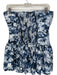 Abercrombie & Fitch Size M Blue & Navy Cotton Blend Strapless Floral Mini Dress Blue & Navy / M