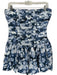 Abercrombie & Fitch Size M Blue & Navy Cotton Blend Strapless Floral Mini Dress Blue & Navy / M