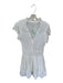 La Vie Rebecca Taylor Size L White Cotton Flutter Sleeves Lace Detail Dress White / L
