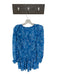 Aqua Size S Blue & White Polyester Long Balloon Sleeve Botanical Dress Blue & White / S