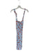 Zara Size S Blue & Red Linen & Viscose Sleeveless Flowers Lace Trim Maxi Dress Blue & Red / S