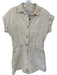 Zara Size M Cream Cotton Short Sleeve Button Down Romper Cream / M