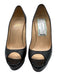 Christian Louboutin Shoe Size 36.5 Black Leather Peep Toe Platform Pumps Black / 36.5
