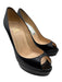 Christian Louboutin Shoe Size 36.5 Black Leather Peep Toe Platform Pumps Black / 36.5