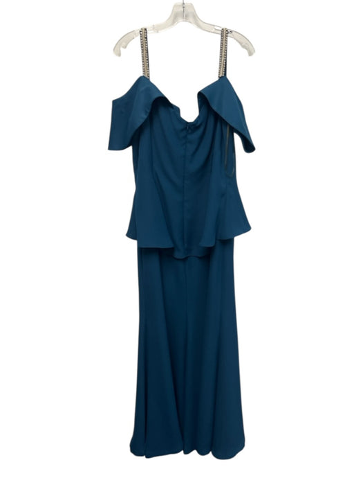 Alexander by Daymor Size XL Teal Blue & Silver Triacetate & Polyester Gown Teal Blue & Silver / XL