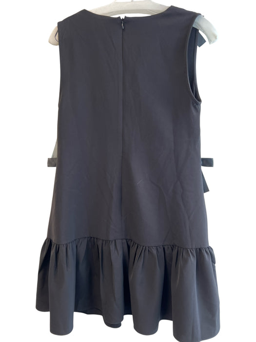 Mable Size Small Black Polyester V Neck Sleeveless Back Zip Bow Detail Dress Black / Small