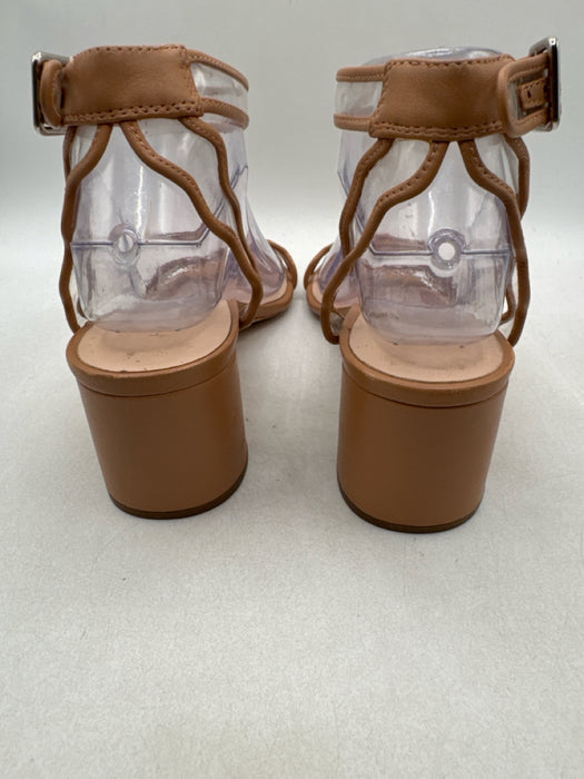 Loeffler Randall Shoe Size 9 Dusty Pink Leather Clear Detail Sandals