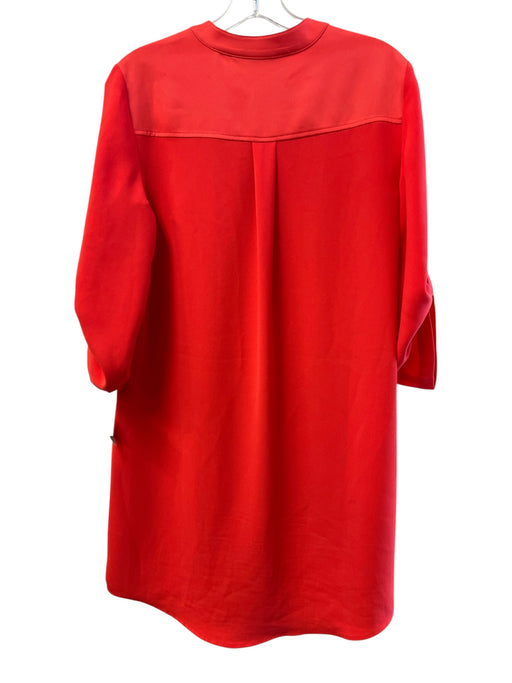 Trina Turk Size S Red Polyester Long Sleeve solid color Quarter Zip Dress Red / S