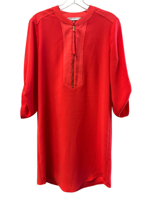 Trina Turk Size S Red Polyester Long Sleeve solid color Quarter Zip Dress Red / S