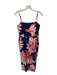 Trina Turk Size 4 Navy & Orange Rayon Blend Spaghetti Strap Floral Jumper Navy & Orange / 4