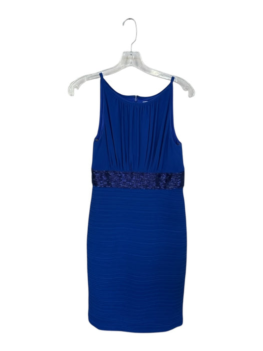 Joseph Ribkoff Size 8 Royal Blue Polyester Blend Body Con Sequin Detail Dress Royal Blue / 8