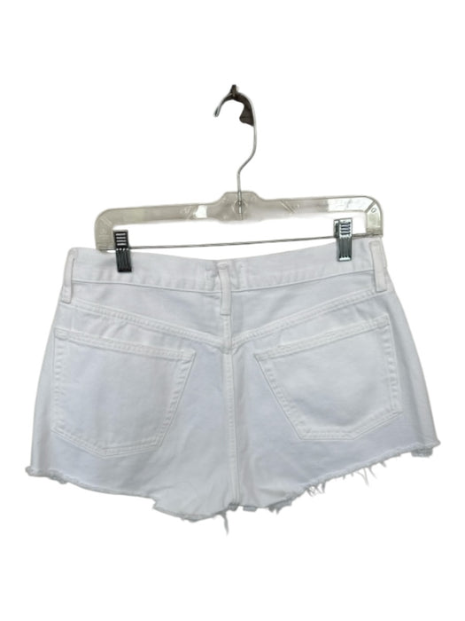 Agolde Size 29 White Cotton Button Fly Raw Hem Shorts White / 29
