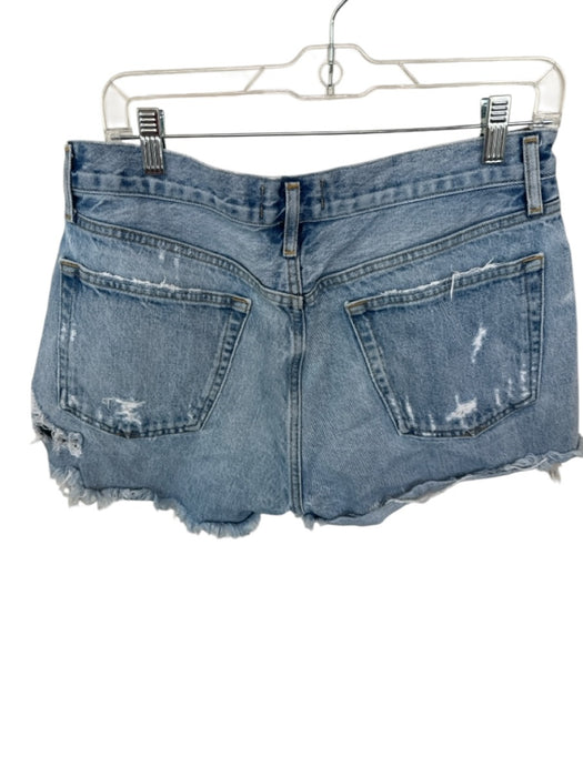 Agolde Size 29 Light Wash Cotton Button Fly Distressed Shorts Light Wash / 29