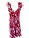Peach Love Size S Pink & Red Cotton Ruffle Abstract Maxi Dress Pink & Red / S