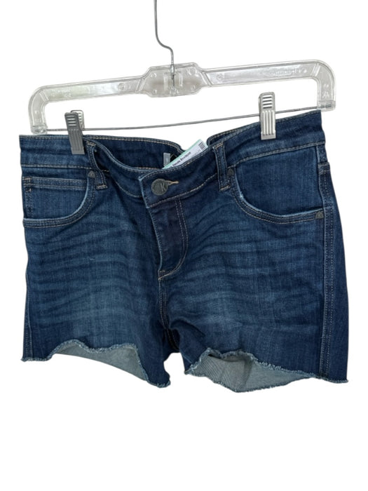 KUT Size 8 Dark Wash Cotton Blend Raw Hem Shorts Dark Wash / 8