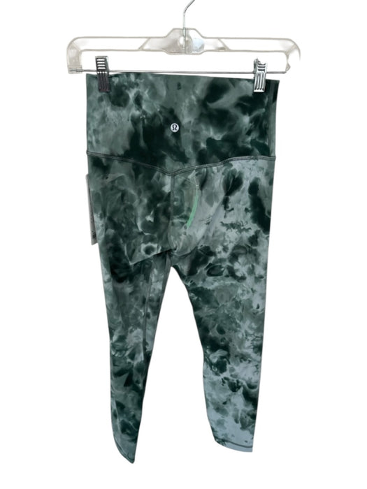 Lululemon Size 6 Green Nylon & Elastane Tie Dye Athletic Leggings Green / 6