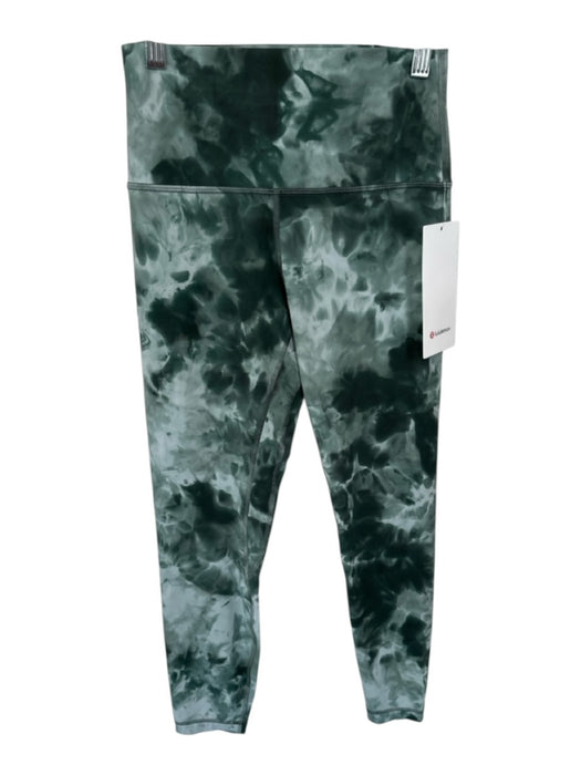 Lululemon Size 6 Green Nylon & Elastane Tie Dye Athletic Leggings Green / 6