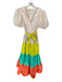 Flying Tomato Size S Multi Cotton & Polyester Puff Sleeves Tiered Maxi Dress Multi / S