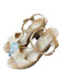 Nicole Shoe Size 8 Camel Leather Wood Block Heel Shimmer Open Toe Heels Camel / 8