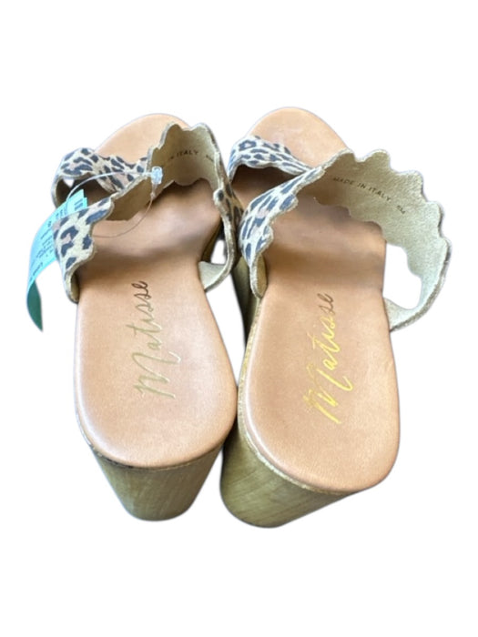Matisse Shoe Size 8 Tan & black Cheetah Print Two Straps Wedges Tan & black / 8